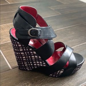 Black and White Wedge Heel